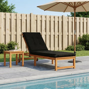 Ligstoelkussen zwart 190x60x9 cm polyester