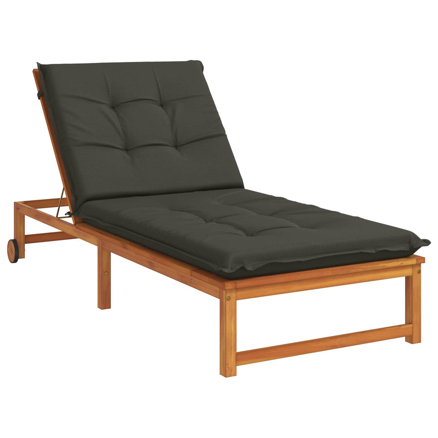 Ligstoel Kussen GEMERT 100% Polyester Antraciet 190 x 70 x 9 cm