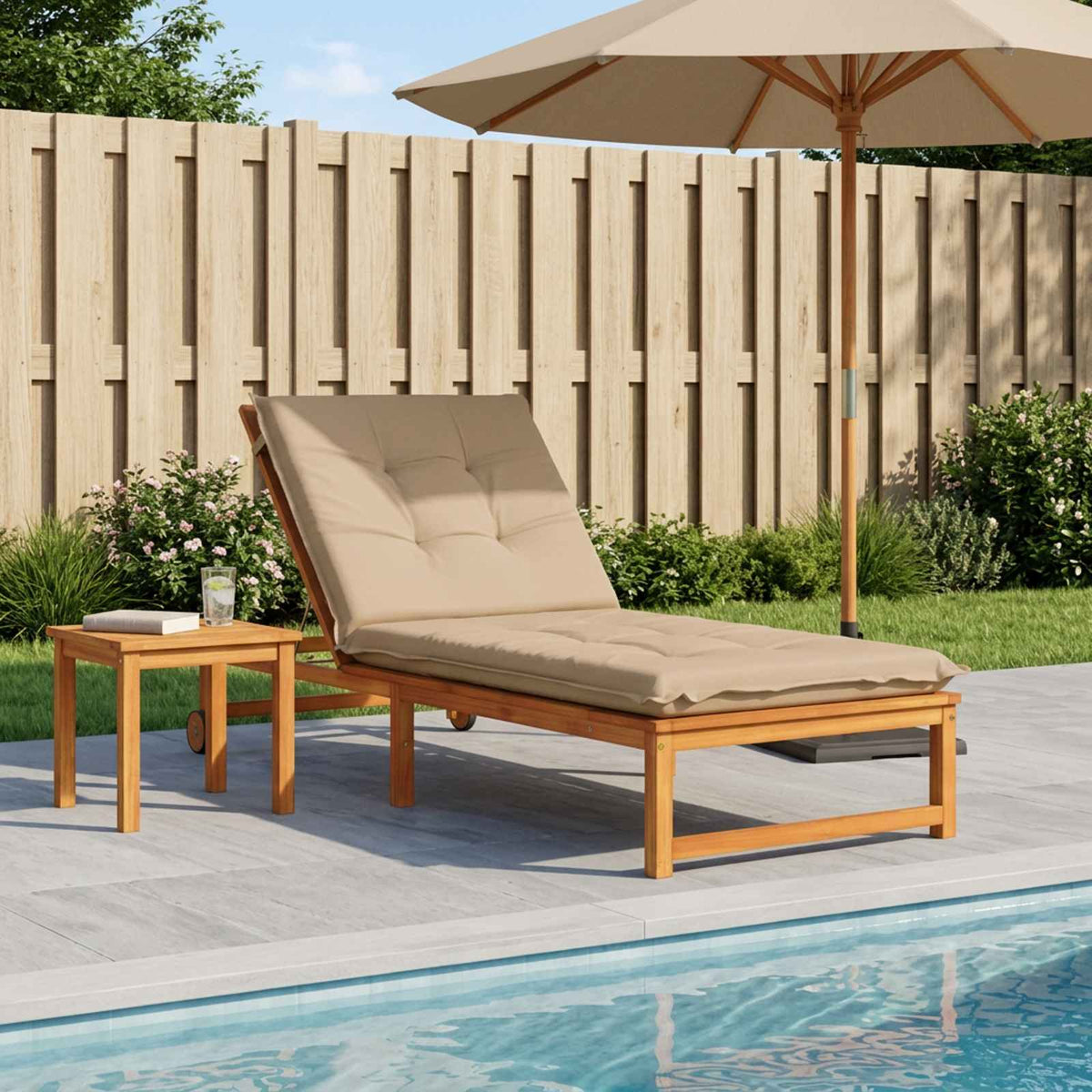 Ligstoel Kussen GEMERT 100% Polyester Zand 190 x 70 x 9 cm