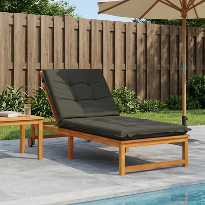 Ligstoel Kussen GEMERT 100% Polyester Antraciet 190 x 80 x 9 cm