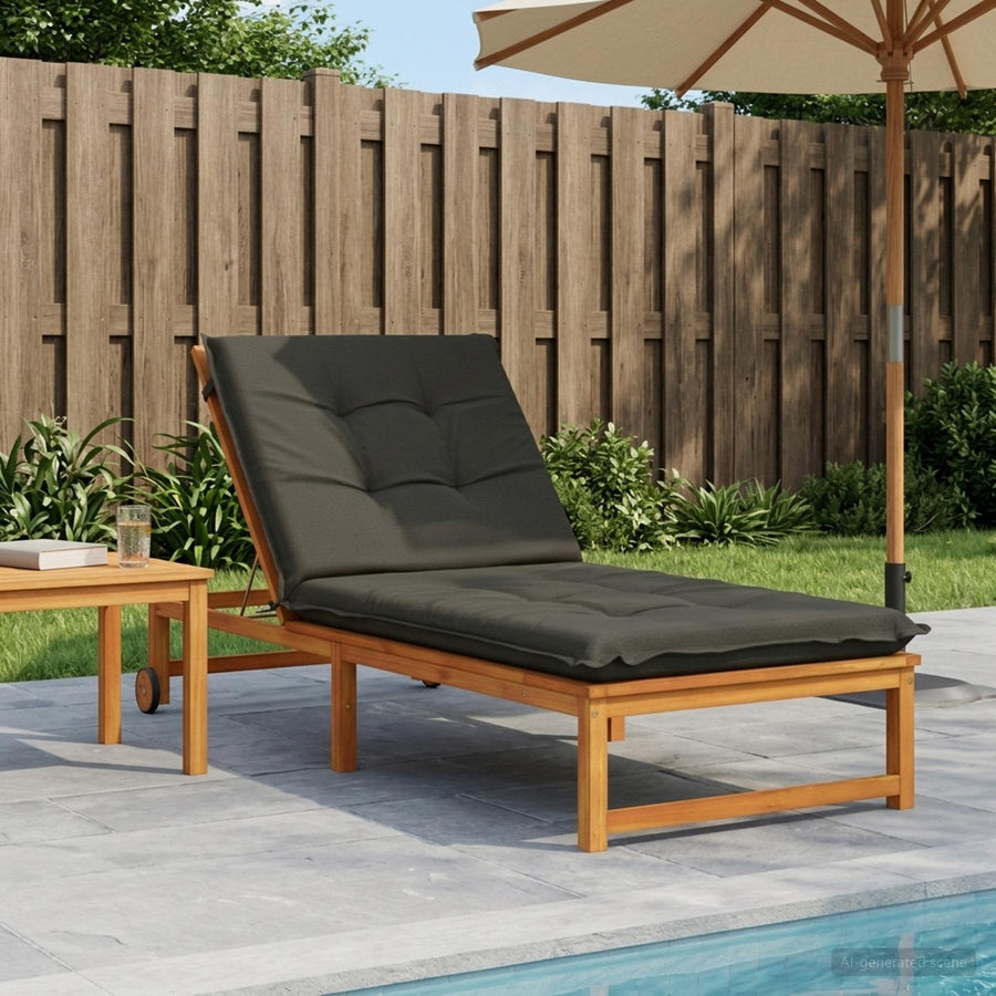 Ligstoel Kussen GEMERT 100% Polyester Antraciet 190 x 80 x 9 cm