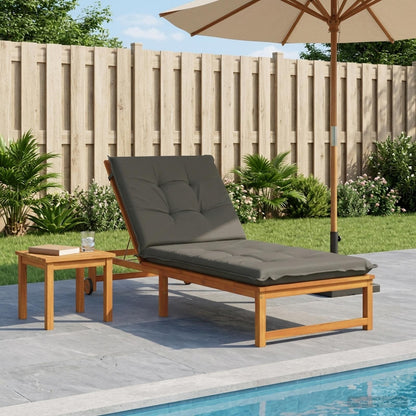 Ligstoel Kussen GEMERT 100% Polyester Grijs 190 x 80 x 9 cm