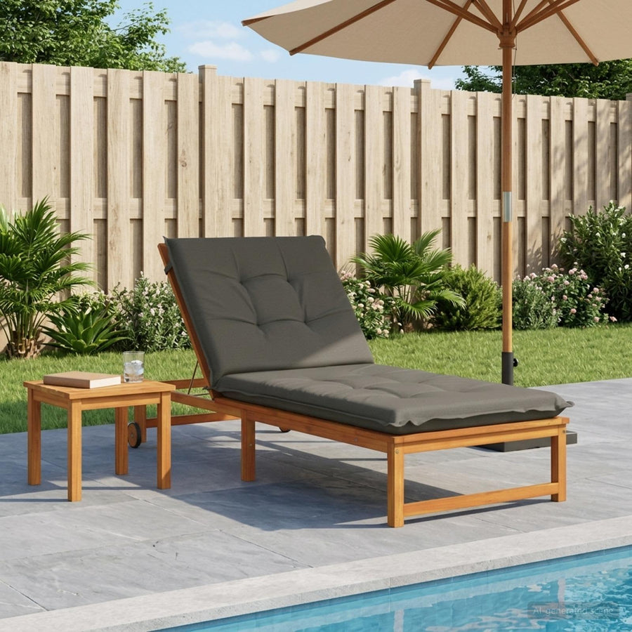 Ligstoel Kussen GEMERT 100% Polyester Grijs 190 x 80 x 9 cm