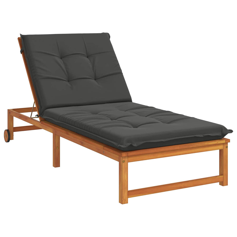 Ligstoel Kussen GEMERT 100% Polyester Antraciet 190 x 80 x 9 cm