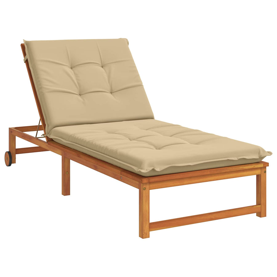 Ligstoel Kussen GEMERT 100% Polyester Beige 190 x 80 x 9 cm