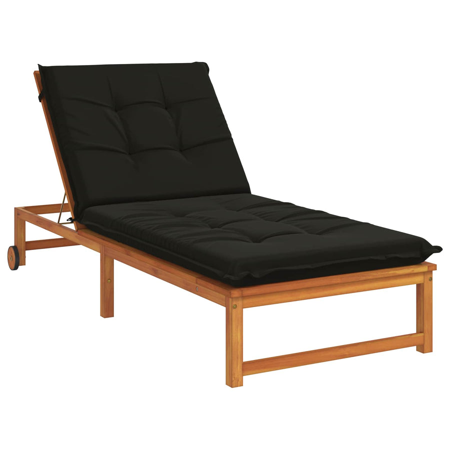 Ligstoel Kussen GEMERT 100% Polyester Zwart 190 x 80 x 9 cm