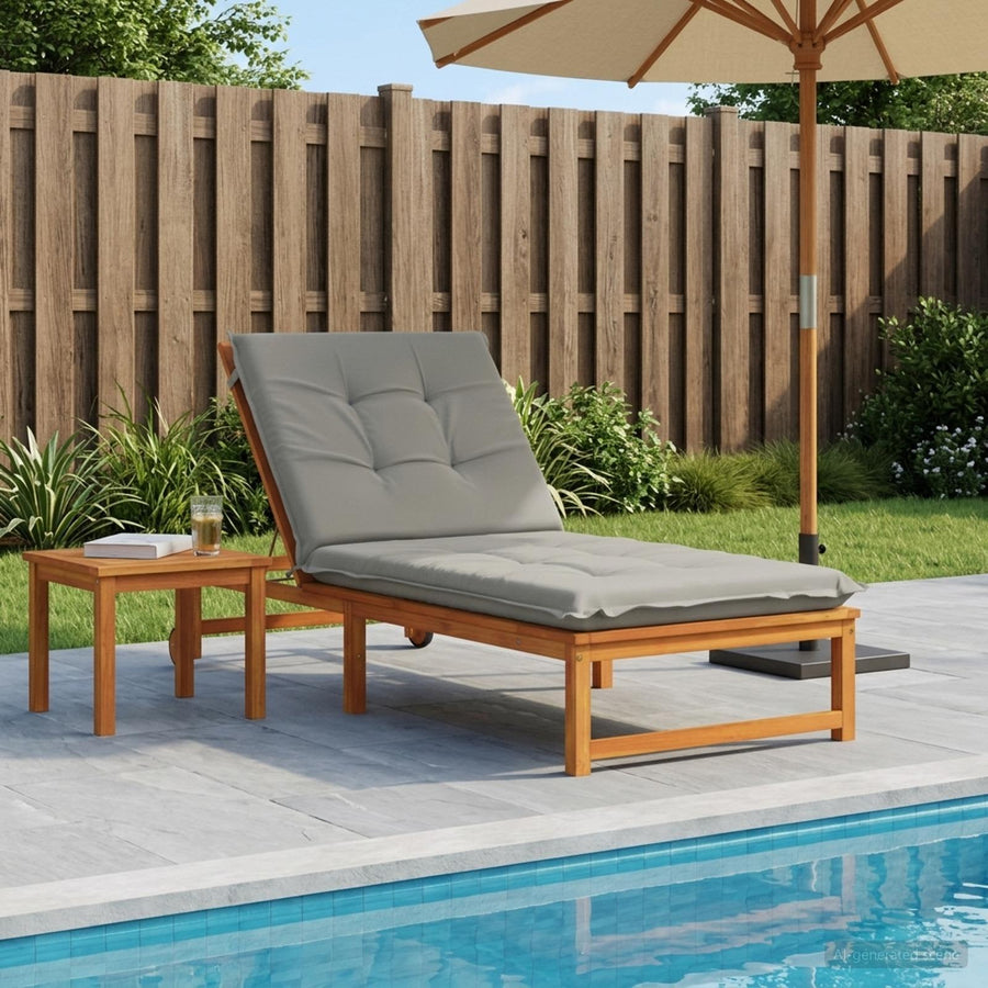 Ligstoel Kussen GEMERT 100% Polyester Grijs 190 x 80 x 9 cm