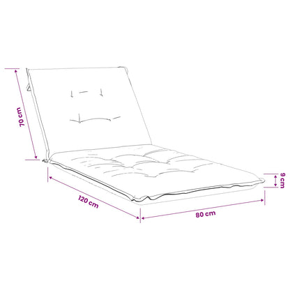 Ligstoel Kussen GEMERT 100% Polyester Grijs 190 x 80 x 9 cm