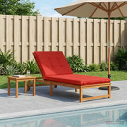 Ligstoelkussen rood 190 x 80 x 9 cm polyester