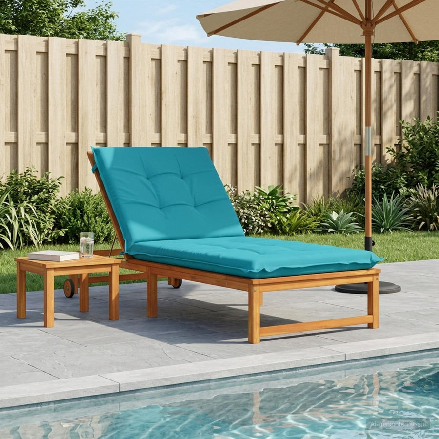 Ligstoel Kussen GEMERT 100% Polyester Turquoise 190 x 80 x 9 cm