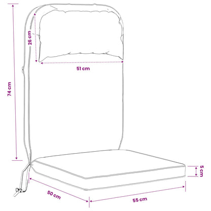 Zon Loungerkussen 100% Polyester Bladontwerp 55 x 124 x 5 cm
