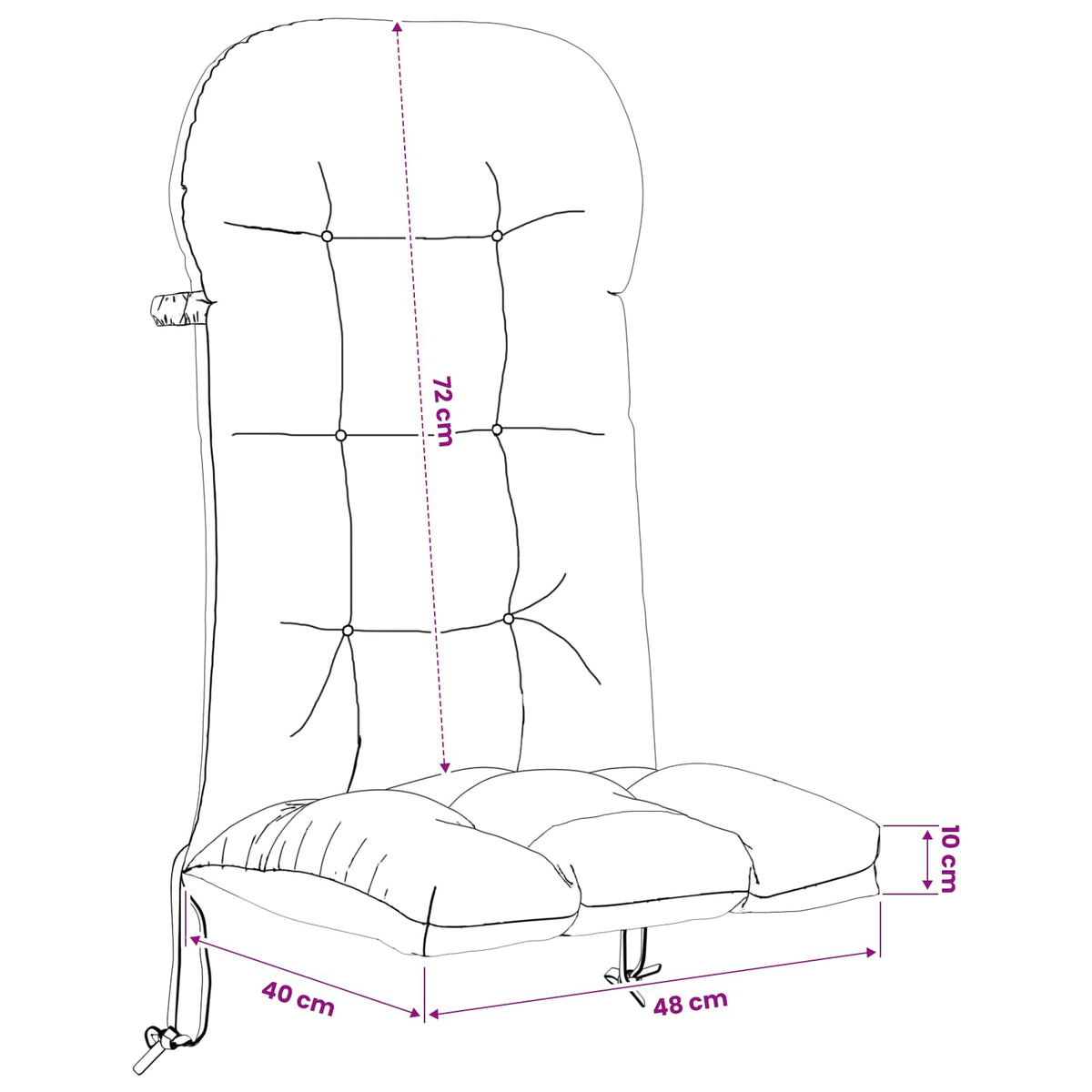 Zon Loungerkussen PUTTEN 100% Polyester Bladpatroon