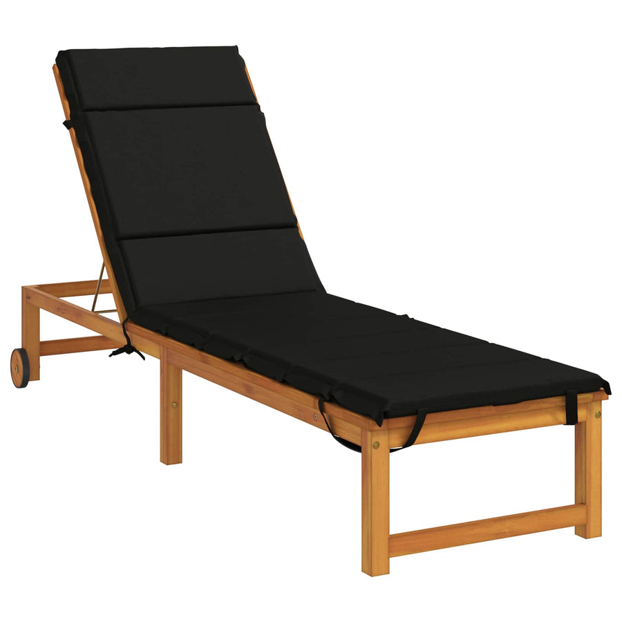 Ligstoel Kussen GEMERT 100% Polyester Zwart 200 x 50 x 3 cm