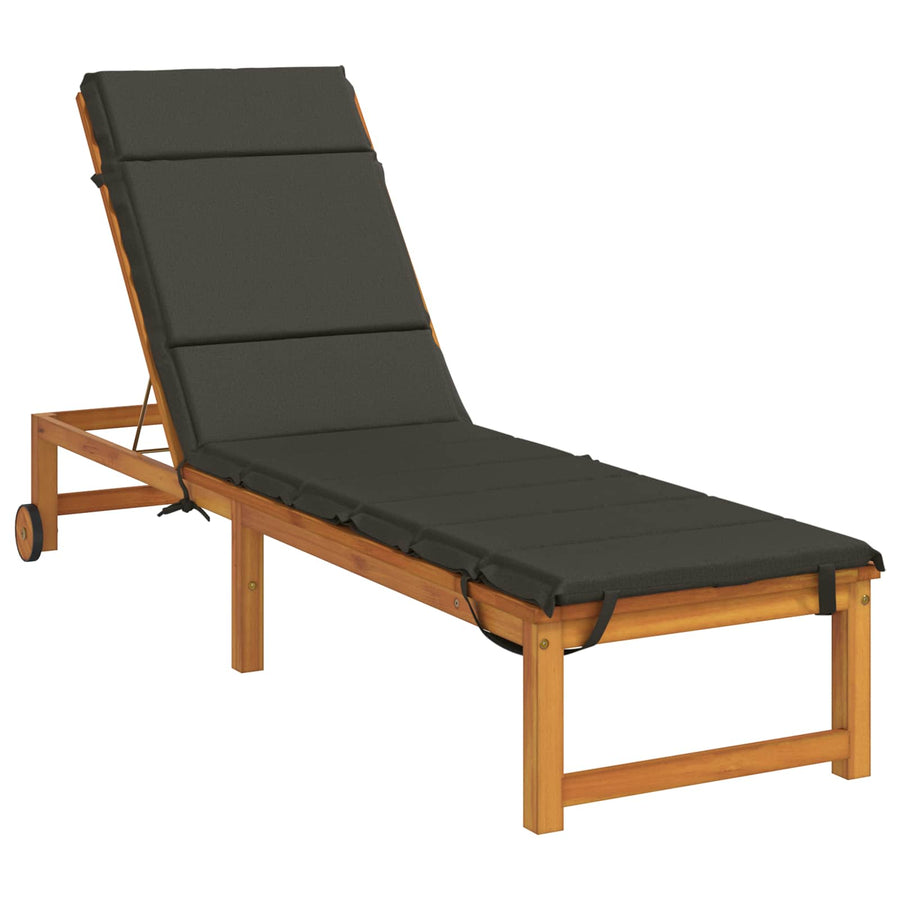 Ligstoel Kussen GEMERT 100% Polyester Antraciet 200 x 50 x 3 cm