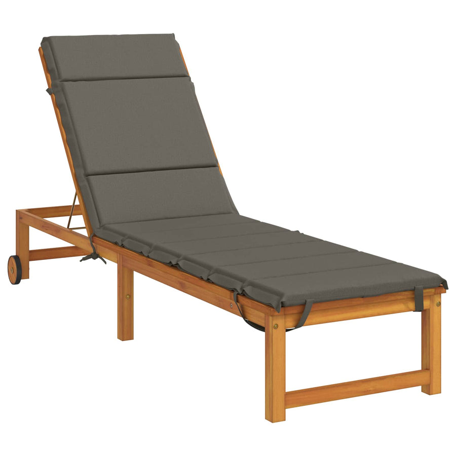 Ligstoel Kussen GEMERT 100% Polyester Grijs 200 x 50 x 3 cm