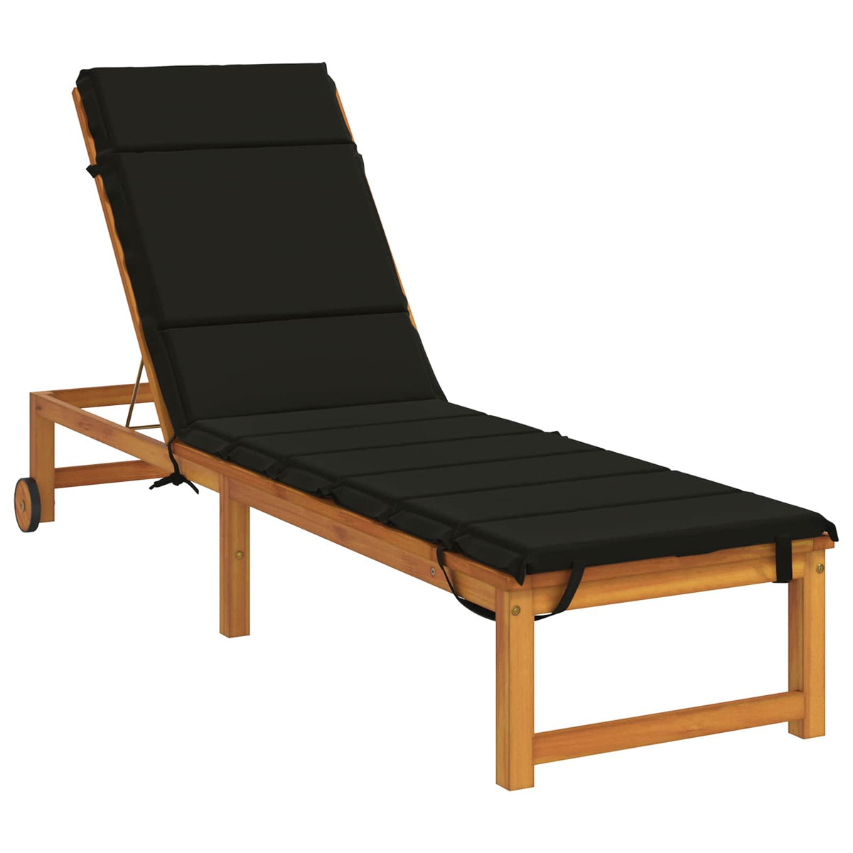 Ligstoel Kussen GEMERT 100% Polyester Zwart 200 x 50 x 3 cm