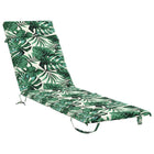 Ligstoelkussen bladpatroon groen polyester