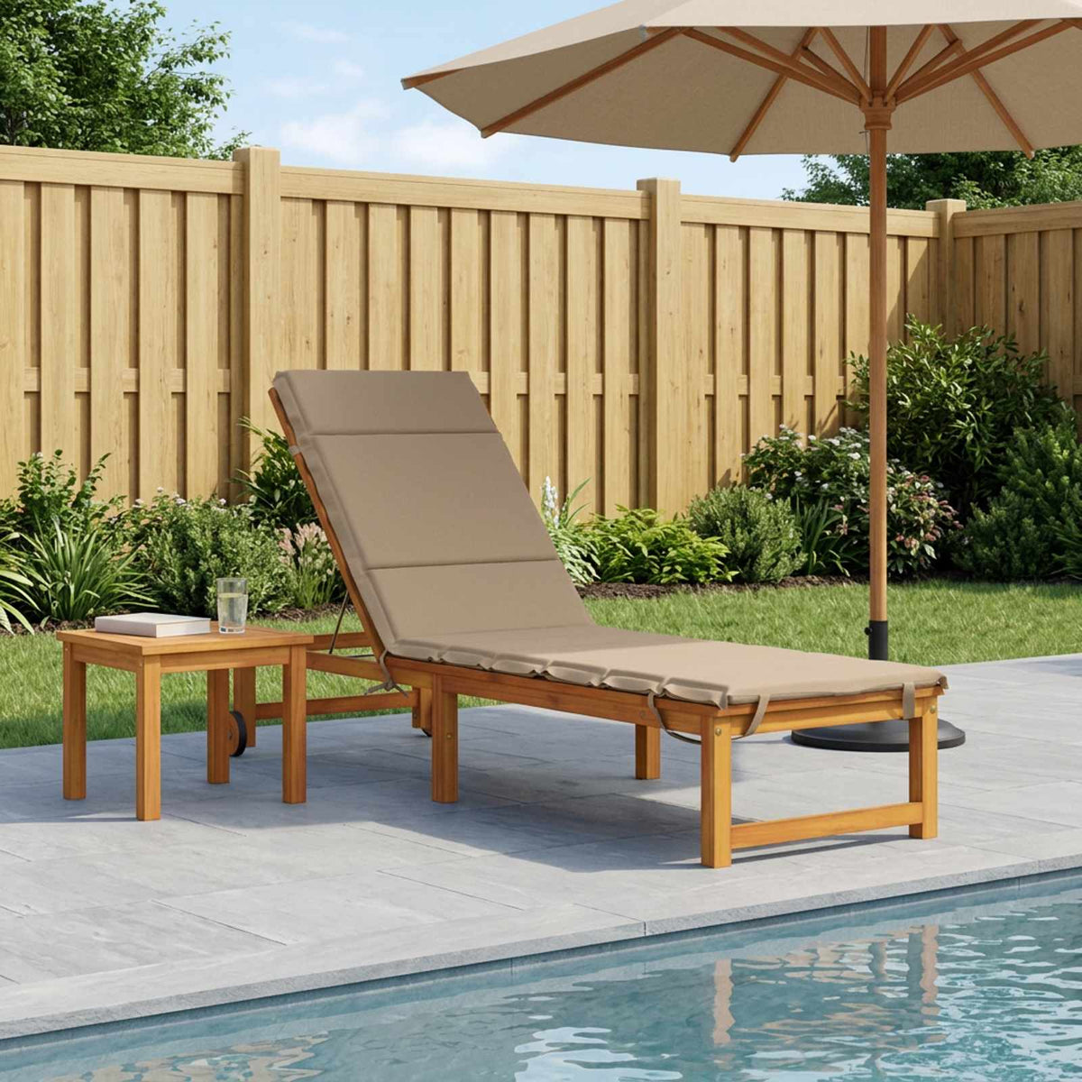 Ligstoel Kussen GEMERT 100% Polyester Zand 200 x 60 x 3 cm