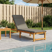 Ligstoelkussen grijs 200x50x3 cm polyester