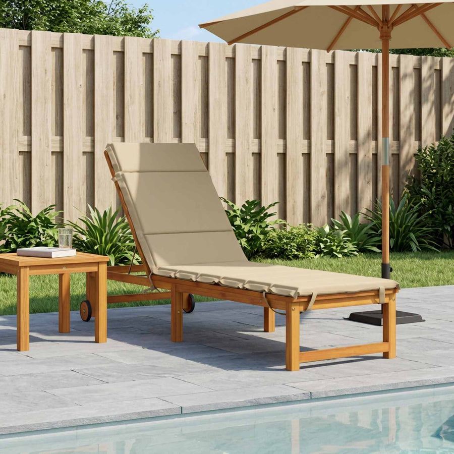 Ligstoel Kussen GEMERT 100% Polyester Beige 200 x 60 x 3 cm