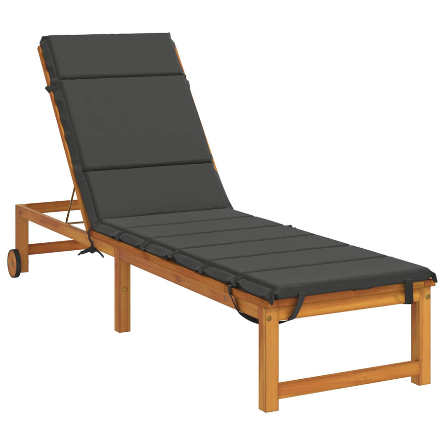 Ligstoel Kussen GEMERT 100% Polyester Antraciet 200 x 60 x 3 cm