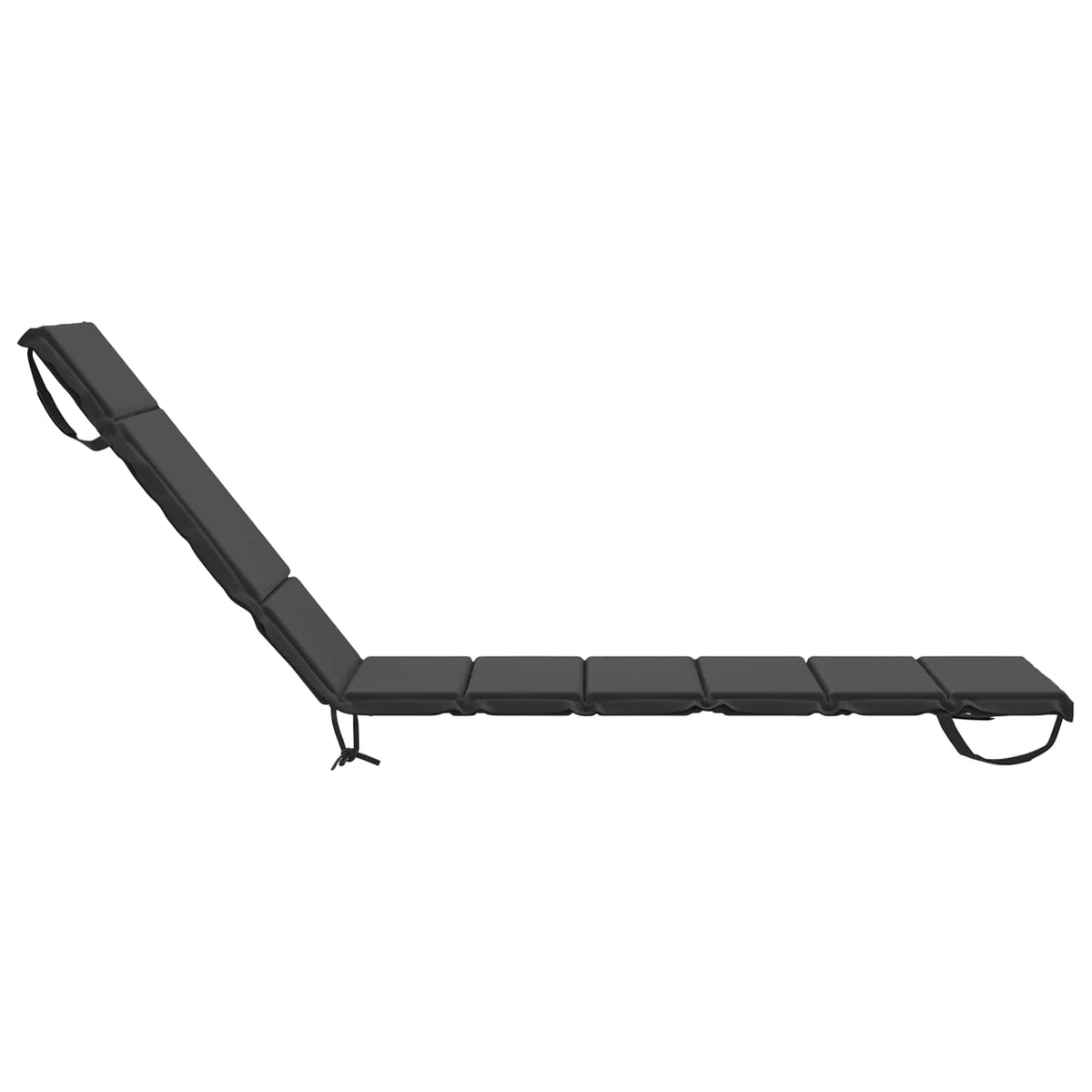 Ligstoel Kussen GEMERT 100% Polyester Antraciet 200 x 60 x 3 cm