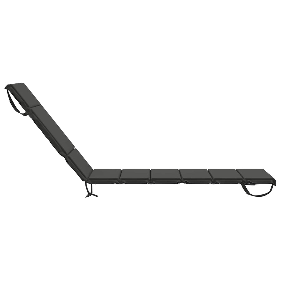 Ligstoel Kussen GEMERT 100% Polyester Antraciet 200 x 60 x 3 cm