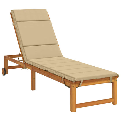 Ligstoel Kussen GEMERT 100% Polyester Beige 200 x 60 x 3 cm