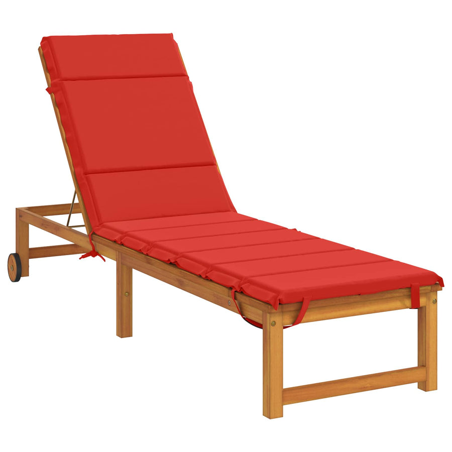 Ligstoel Kussen GEMERT 100% Polyester Rood 200 x 60 x 3 cm