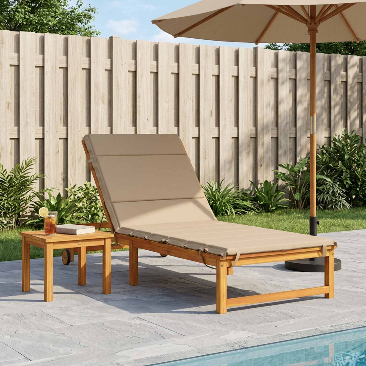 Ligstoel Kussen GEMERT 100% Polyester Zand 200 x 80 x 3 cm
