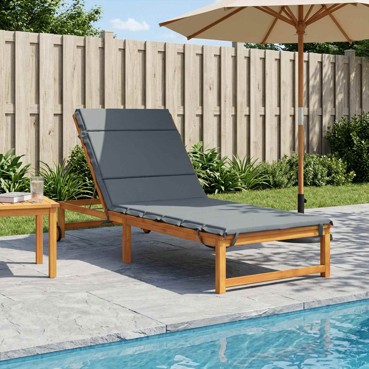 Ligstoel Kussen GEMERT 100% Polyester Blauw 200 x 80 x 3 cm