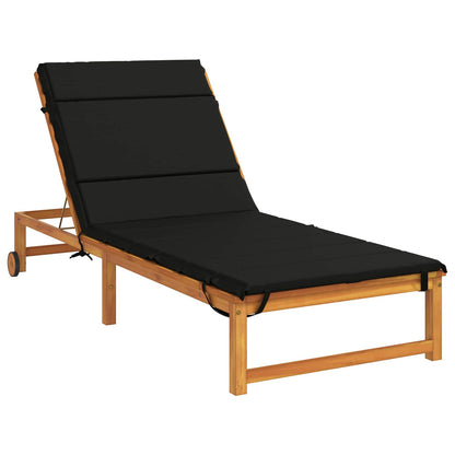 Ligstoel Kussen GEMERT 100% Polyester Zwart 200 x 80 x 3 cm