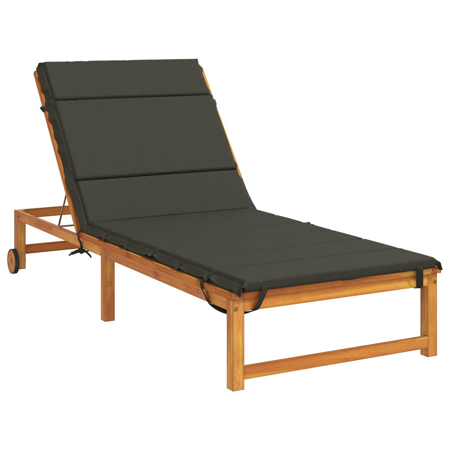 Ligstoel Kussen GEMERT 100% Polyester Antraciet 200 x 80 x 3 cm