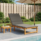 Ligstoelkussen grijs 200x80x3 cm polyester