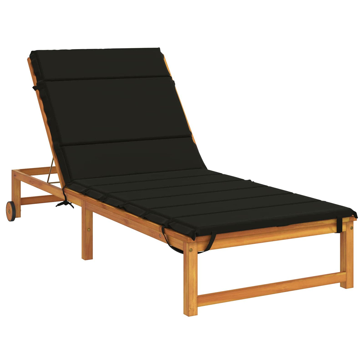 Ligstoel Kussen GEMERT 100% Polyester Zwart 200 x 80 x 3 cm