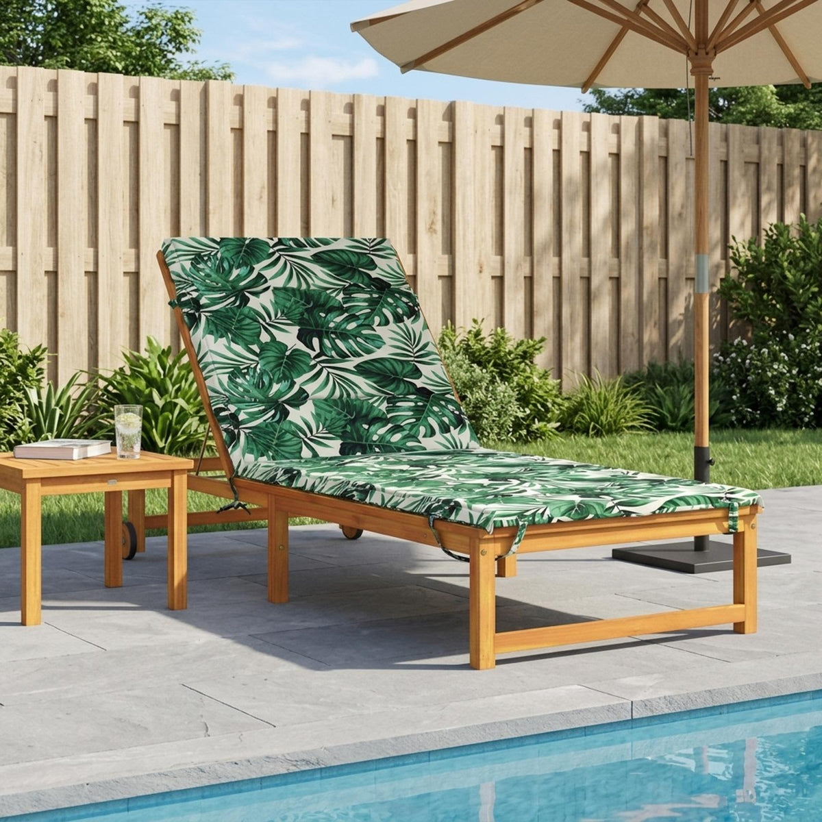 Ligstoel Kussen GEMERT 100% Polyester Bladpatroon