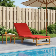 Ligstoelkussen 200x70x3 cm polyester rood
