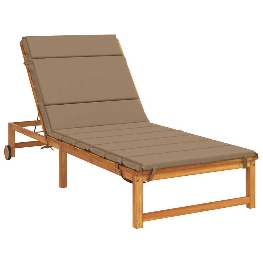 Ligstoel Kussen GEMERT 100% Polyester Taupe 200 x 80 x 3 cm