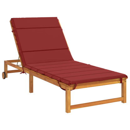 Ligstoel Kussen GEMERT 100% Polyester Wijnrood 200 x 80 x 3 cm