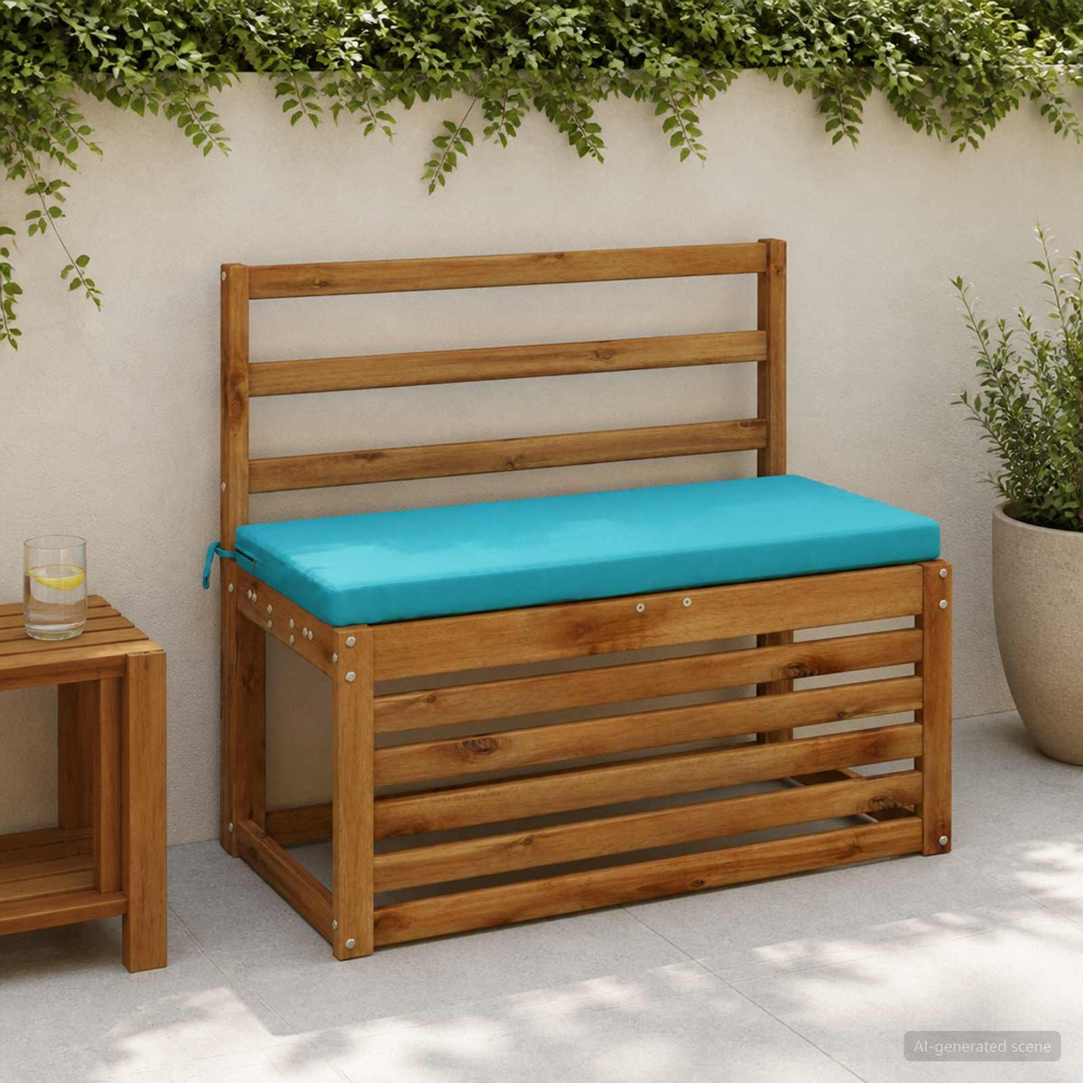 2-delige Bankkussens SOEST 2 st 100% Polyester Turquoise