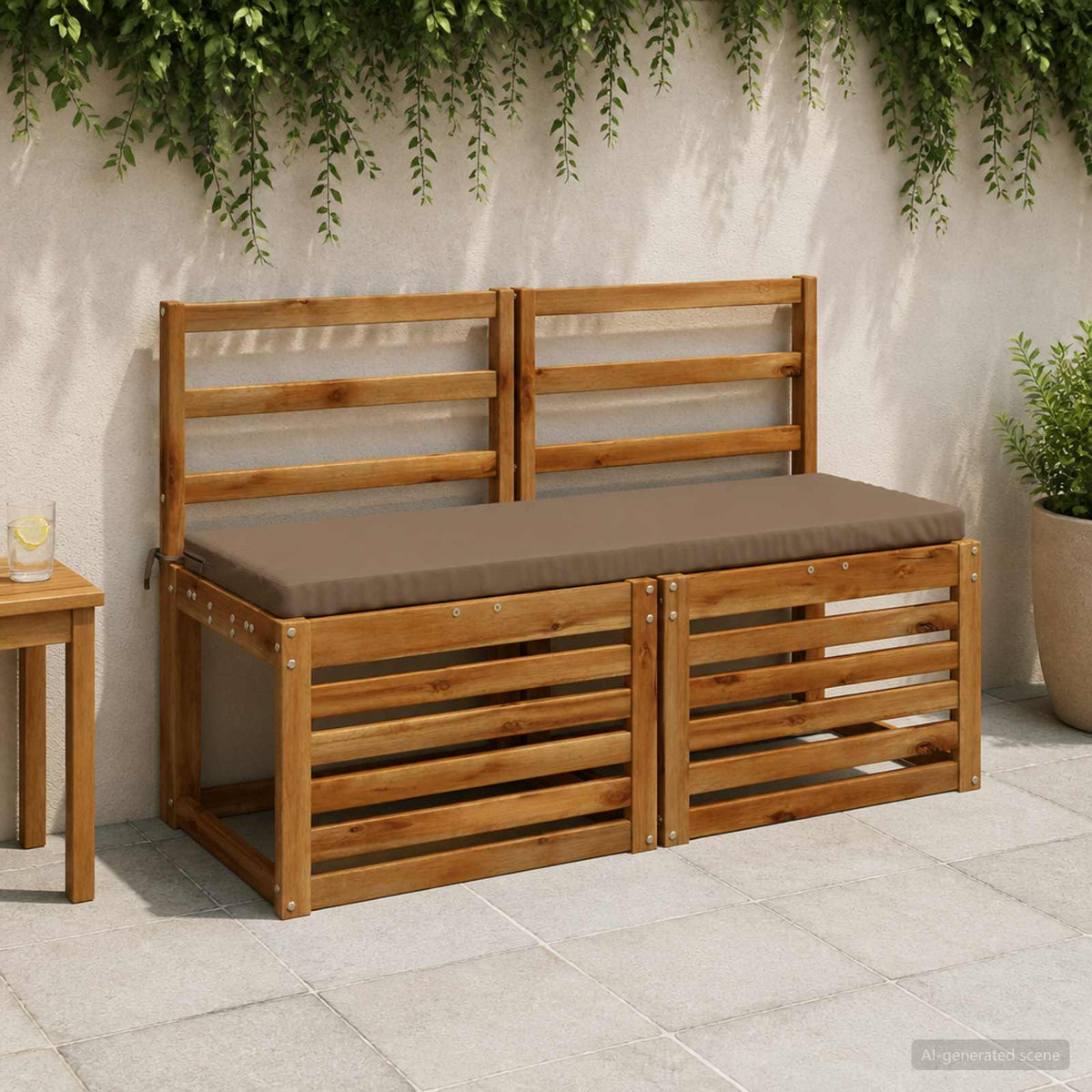2-delige Bankkussens SOEST 2 st 100% Polyester Taupe