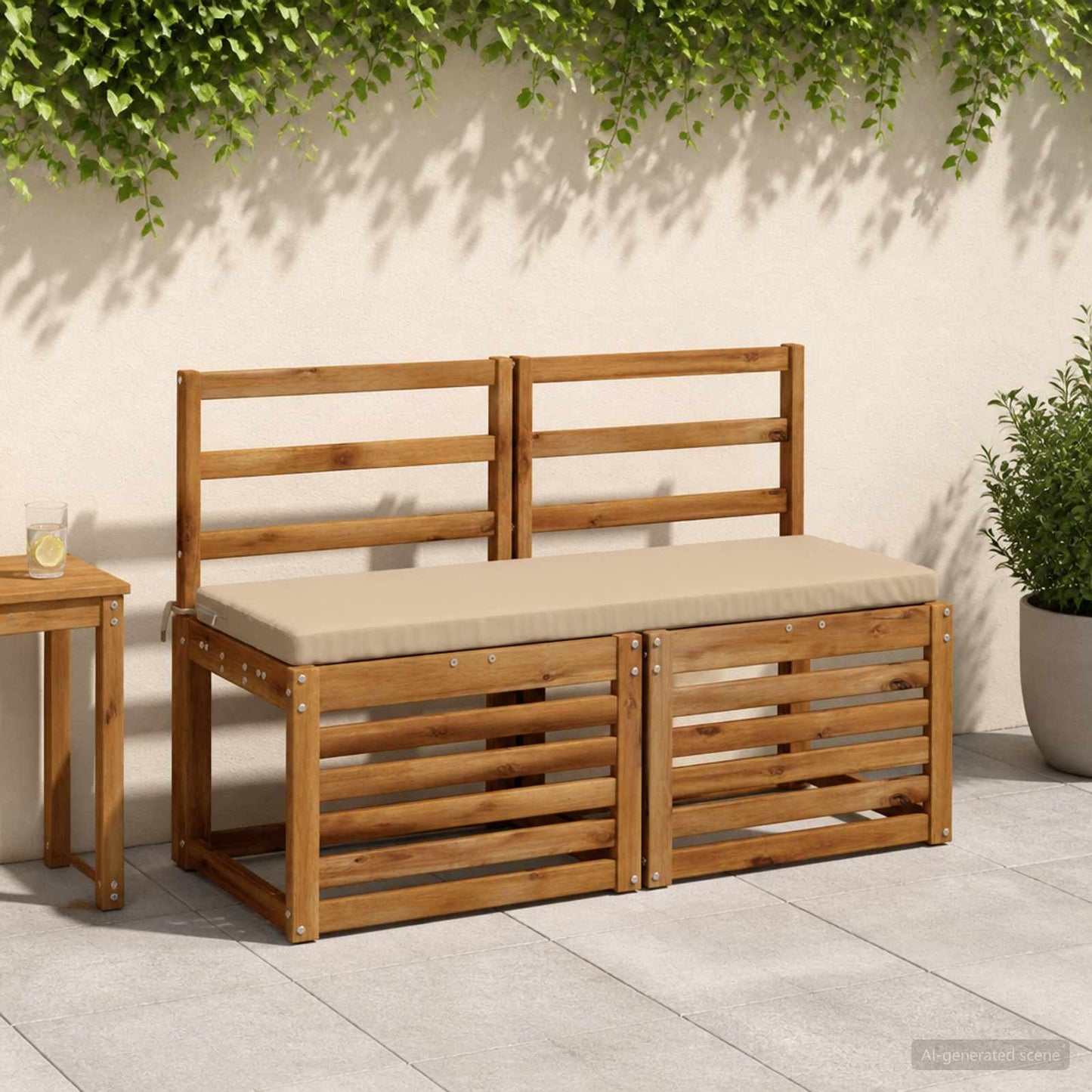 Bankkussen SOEST 100% Polyester Zand 120 x 40 x 5 cm