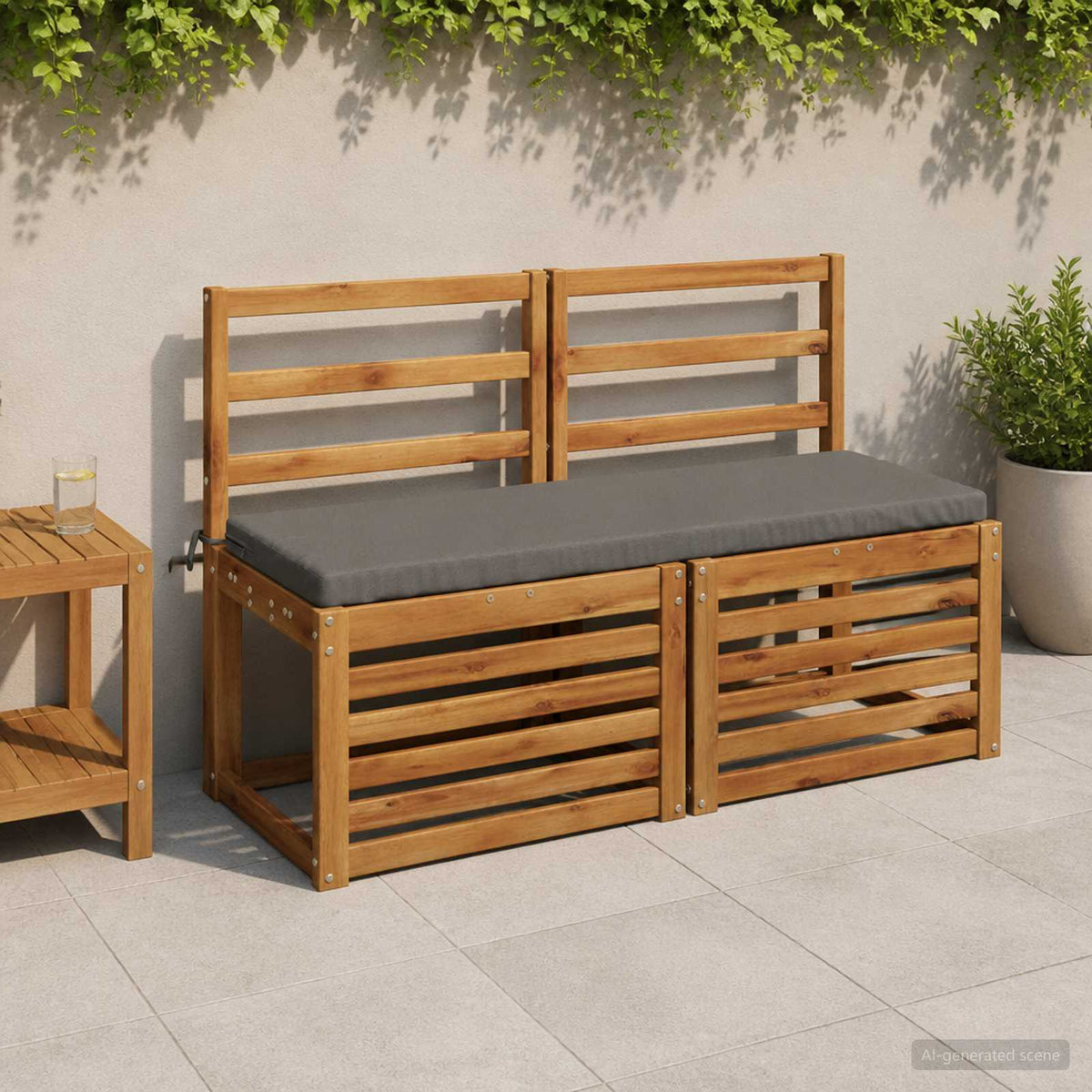 2-delige Bankkussens SOEST 2 st 100% Polyester Grijs