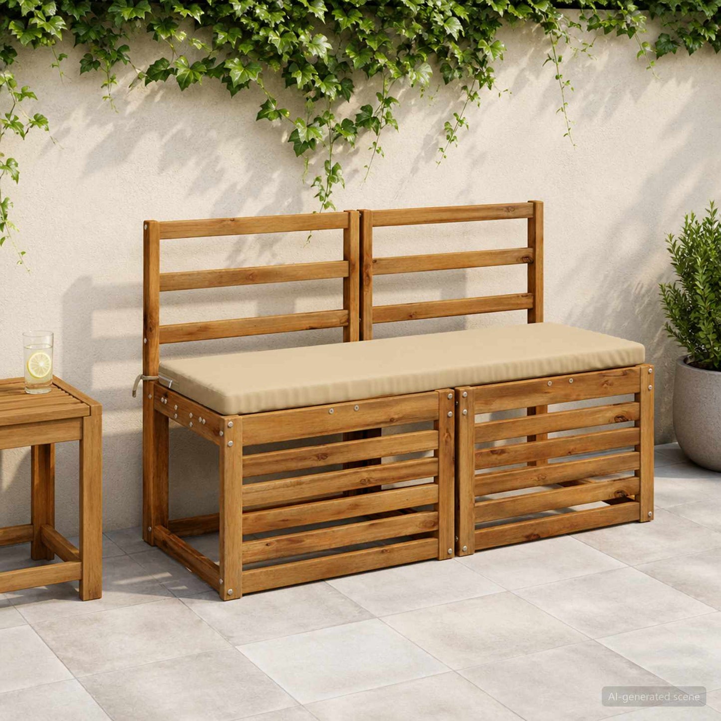 Bankkussen SOEST 100% Polyester Beige 110 x 40 x 5 cm