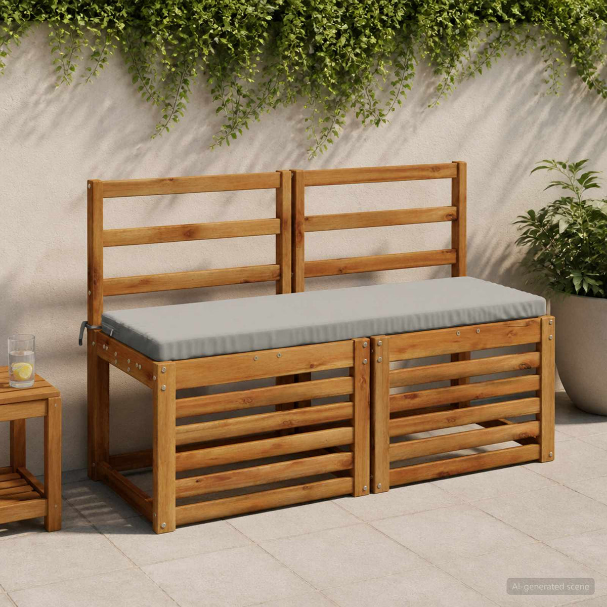 2-delige Bankkussens SOEST 2 st 100% Polyester Grijs