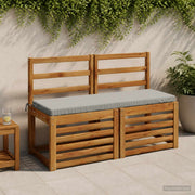 Bankkussens 2 stuks grijs polyester