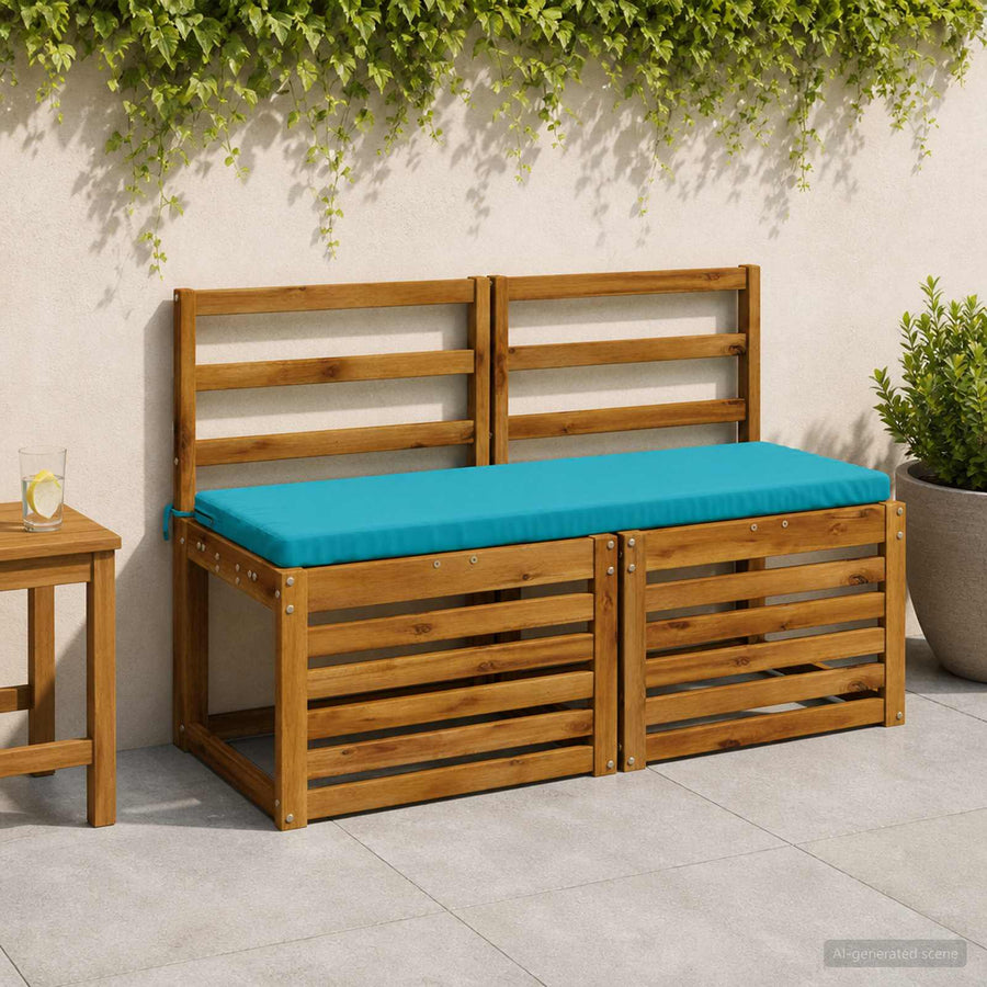 2-delige Bankkussens SOEST 2 st 100% Polyester Turquoise