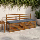 Bankkussens set 2 stuks blauw polyester