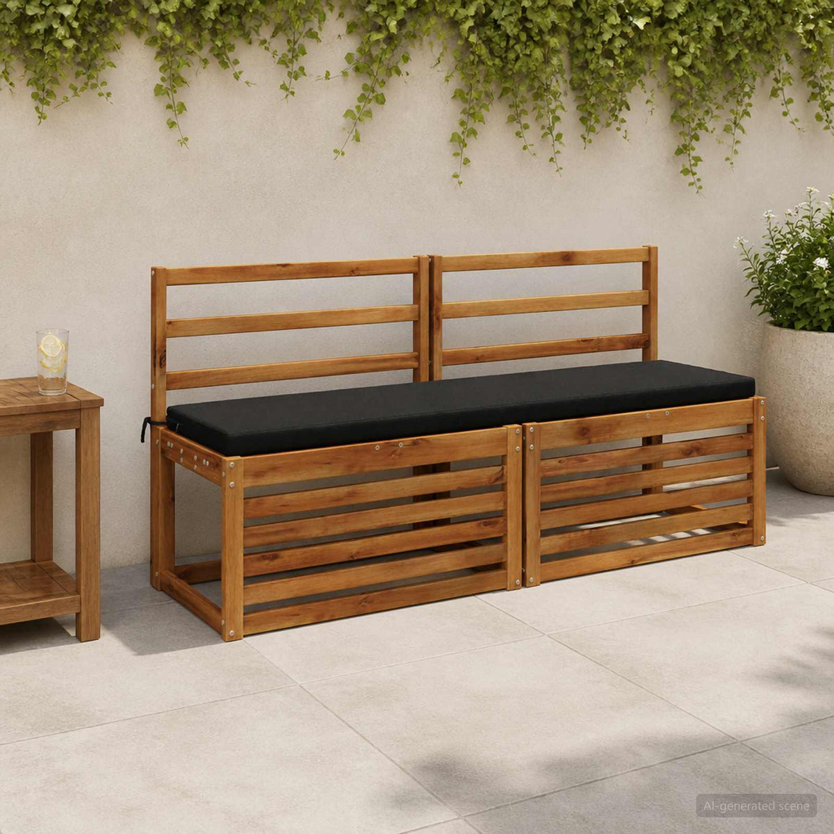 Bankkussen SOEST 100% Polyester Zwart 150 x 40 x 5 cm