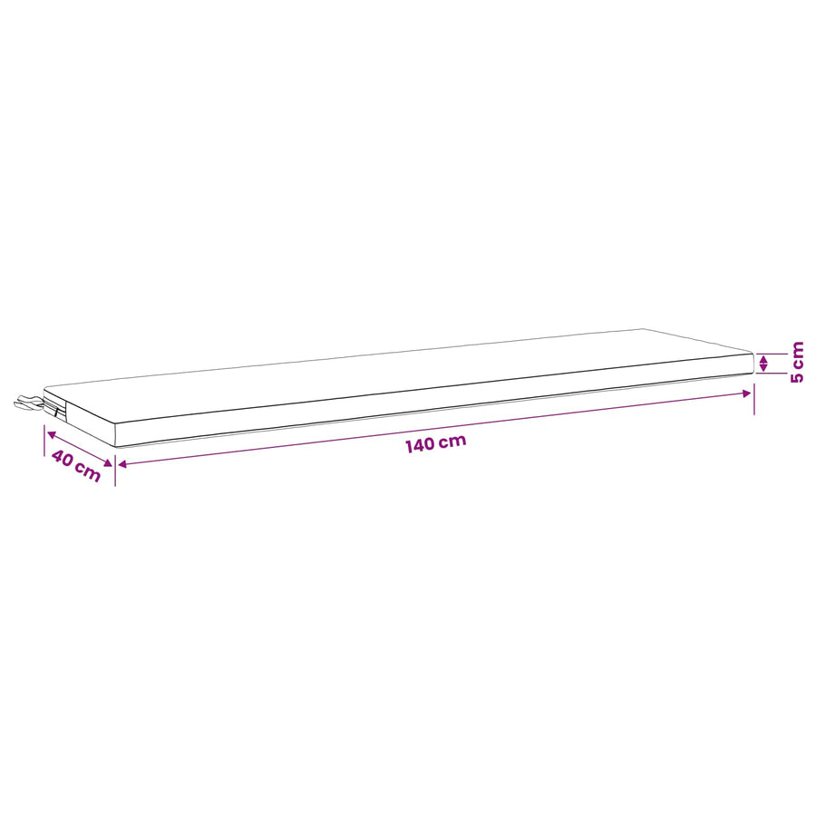 Bankkussen SOEST 100% Polyester Antraciet 140 x 40 x 5 cm